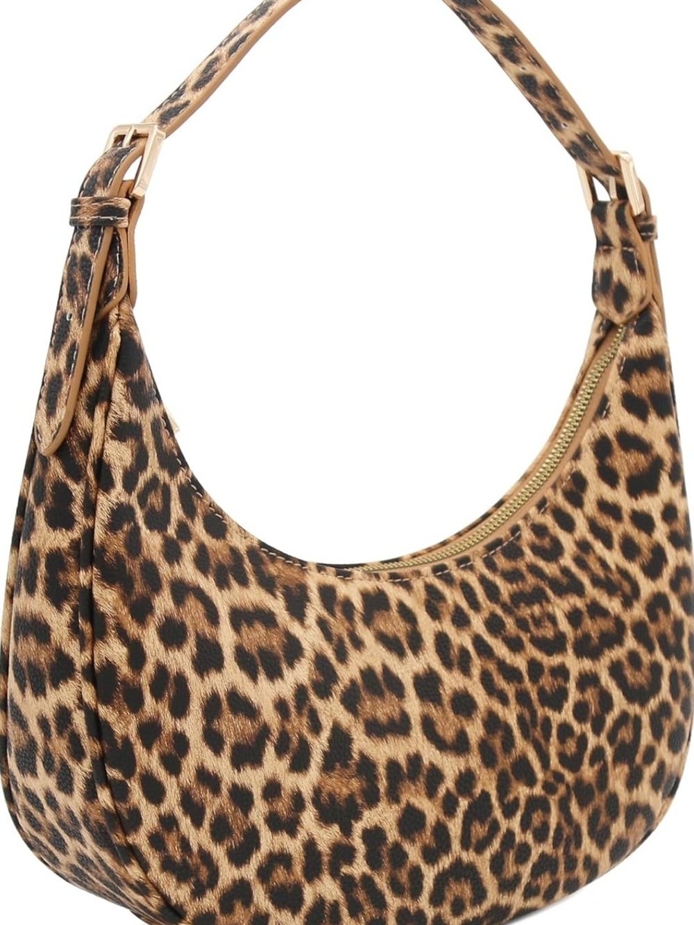 Leopard Print Hobo Bag - Brown